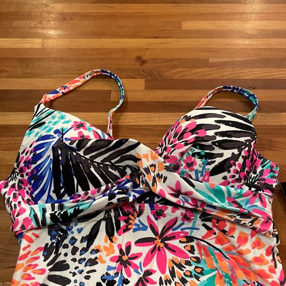 Island Escape Women's Printed Gemini Underwire Tankini Top 6 - Picture 3 of 10